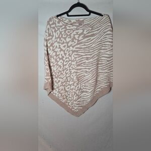 Barefoot Dreams Cozy Chic Ultra Lite Leopard Zebra Print WomenOS Sweater Poncho